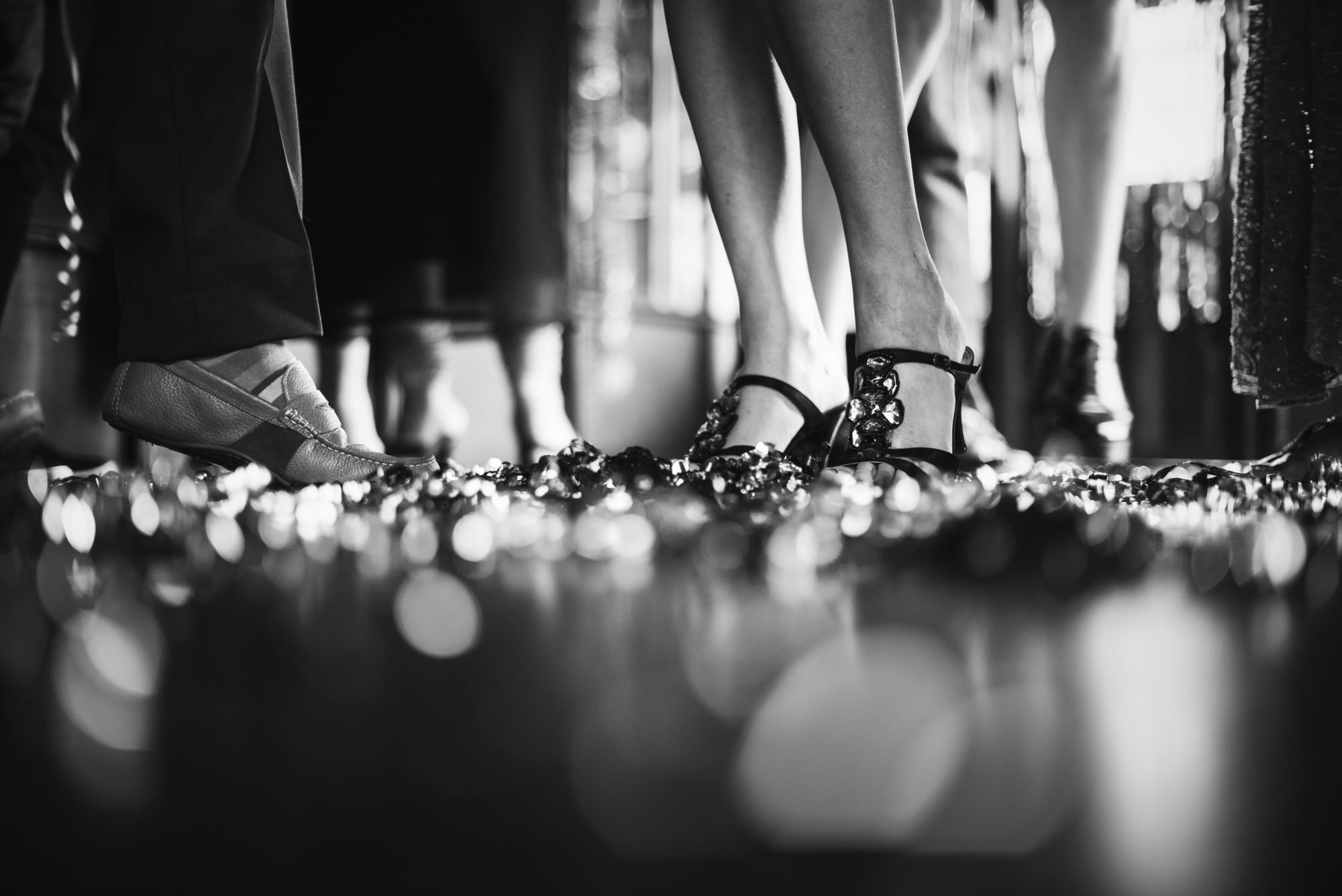 Wedding party celebrating with confetti for social and private photographs
